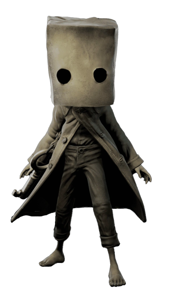Little Nightmares 2 main character wearing a paper bag on her head
